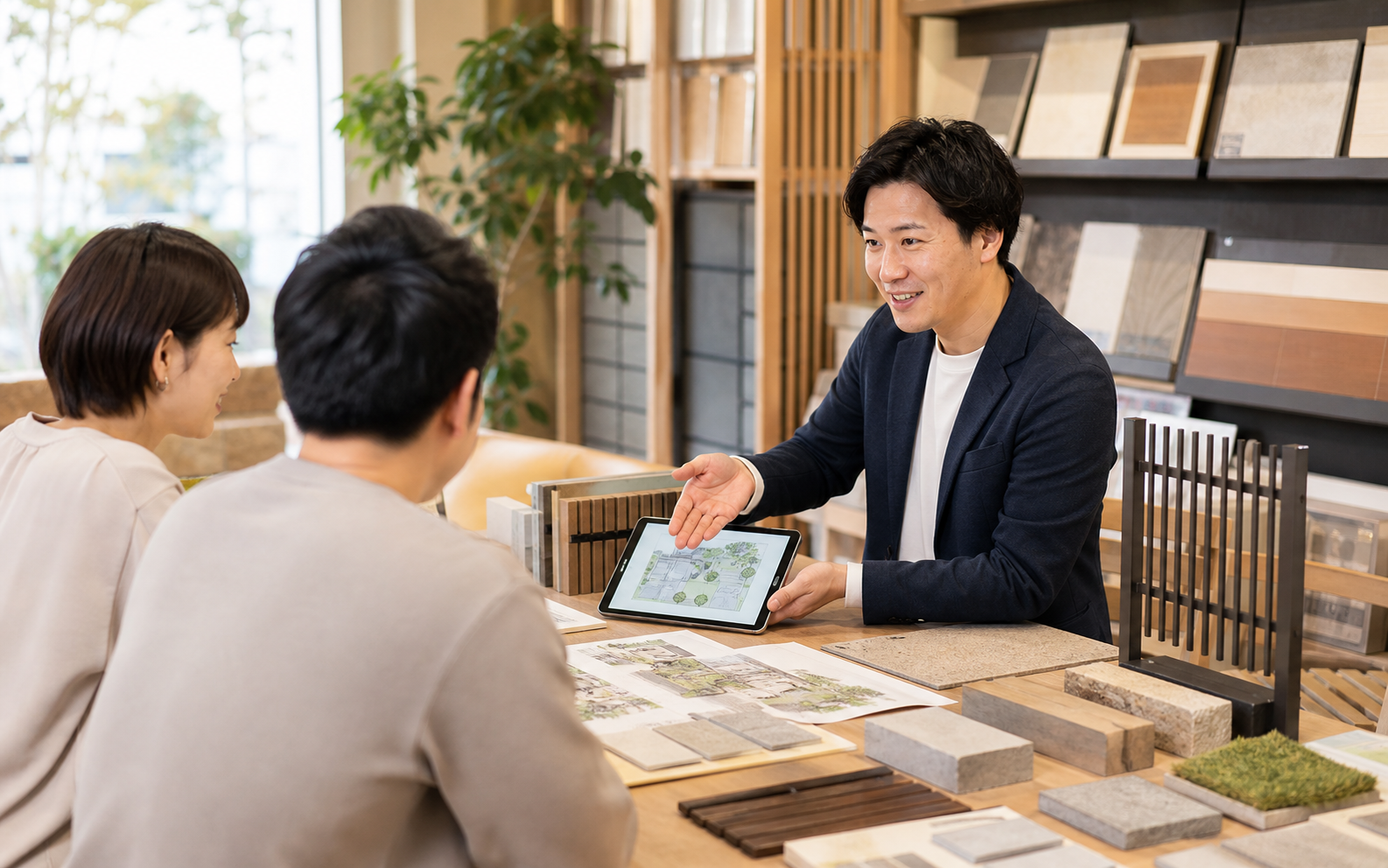外構と庭づくりの相談風景